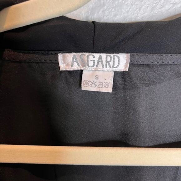 Asgard Black Sheer Ruffle Sexy Top Sz Small - Picture 7 of 16